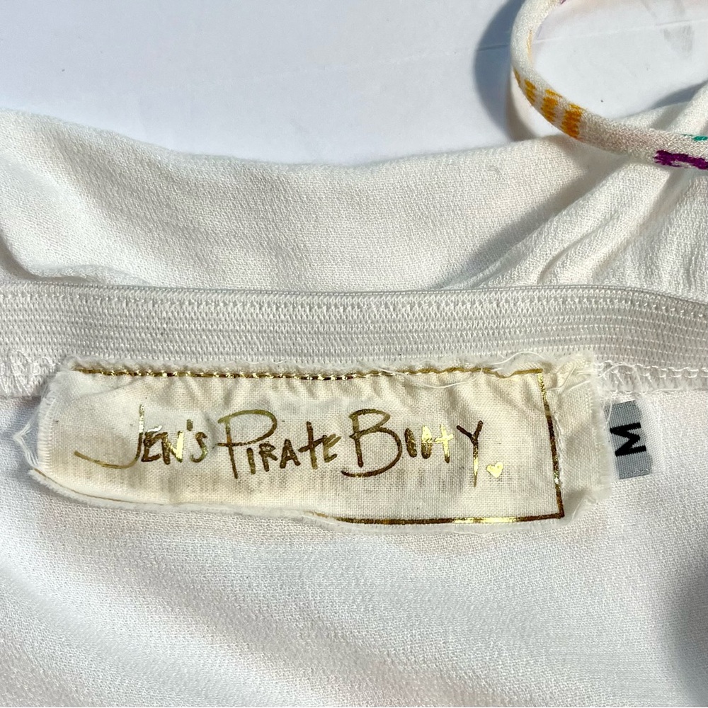 Jen's Pirate Booty White High-Low Slip Dress with Multicolor Embroidery - Picture 8 of 13